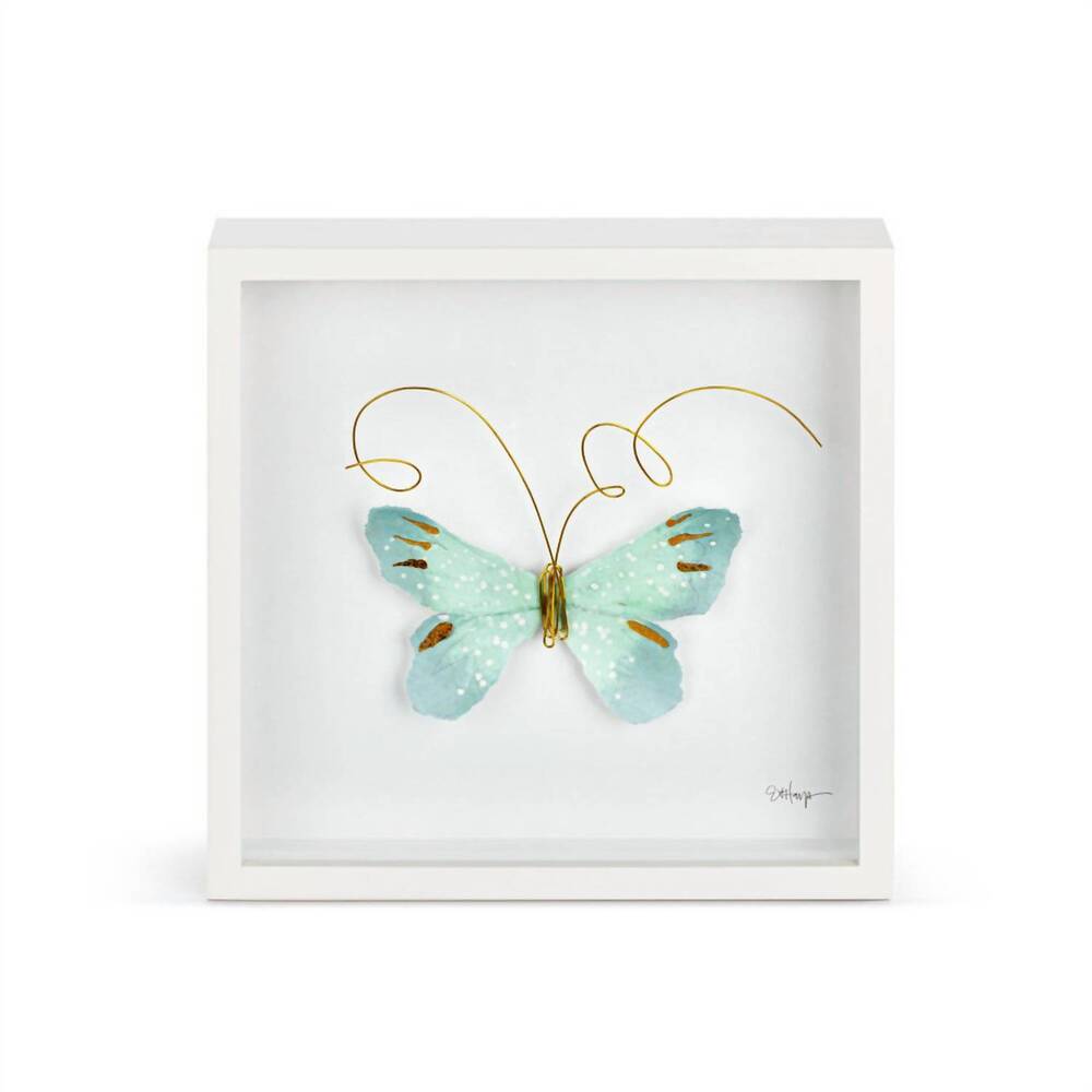 NEW DAGNE DOVER butterfly wall art in light blue
